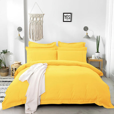 Tailored 1000TC Ultra Soft Queen Size Yellow Duvet Doona Quilt Cover Set