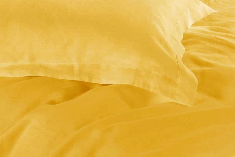 Tailored 1000TC Ultra Soft Super King Size Yellow Duvet Doona Quilt Cover Set
