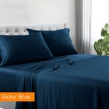 1200tc hotel quality cotton rich sheet set mega queen sailor blue