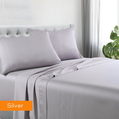 1200tc hotel quality cotton rich sheet set queen silver