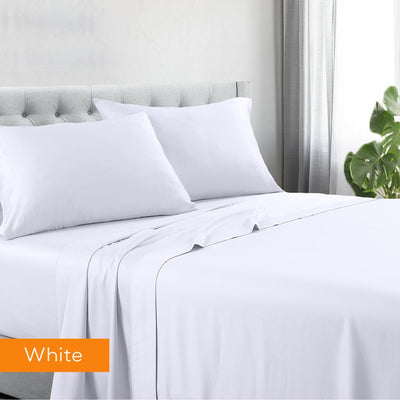 1200tc hotel quality cotton rich sheet set queen white