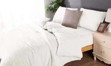 Microflannel duvet cover and sheet comb set Double white