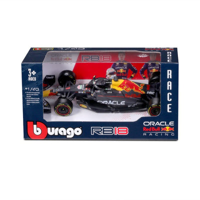 2022 F1 World Champion Max Verstappen Oracle Red Bull Honda Racing RB18 Bburago Diecast Car Model 1:43 Scale Size