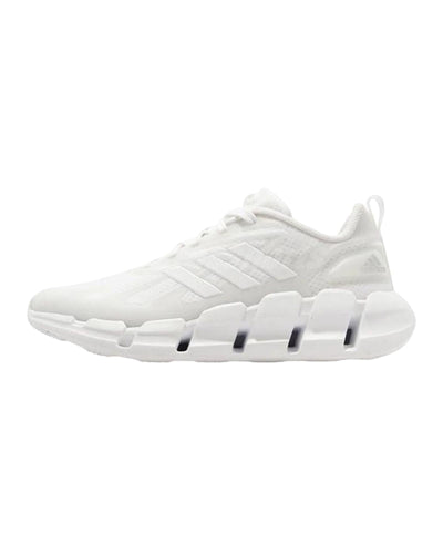 White Leatherette and Mesh Running Shoes - 11 US