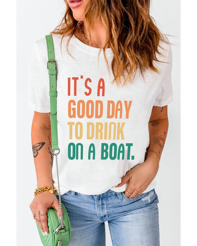 Azura Exchange Good Day Boat Letters T-Shirt - L