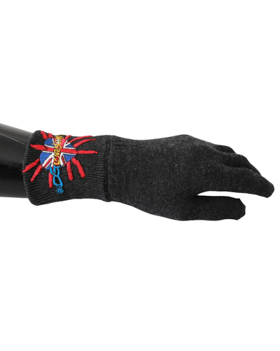 100% Authentic Dolce &amp; Gabbana Unisex Gray Wool Gloves One Size Men