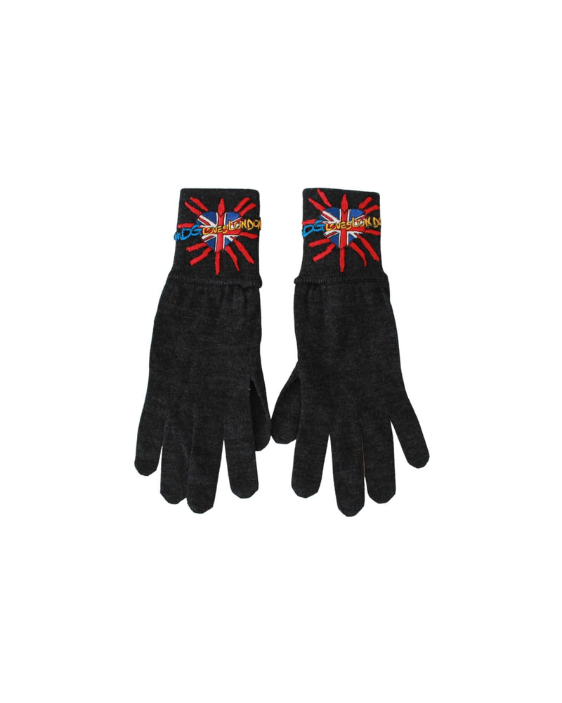 100% Authentic Dolce &amp; Gabbana Unisex Gray Wool Gloves One Size Men