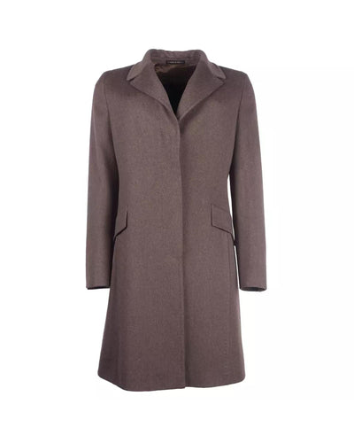 Womens Virgin Wool Coat with Hidden Button Closure and Side Pockets 42 IT Women