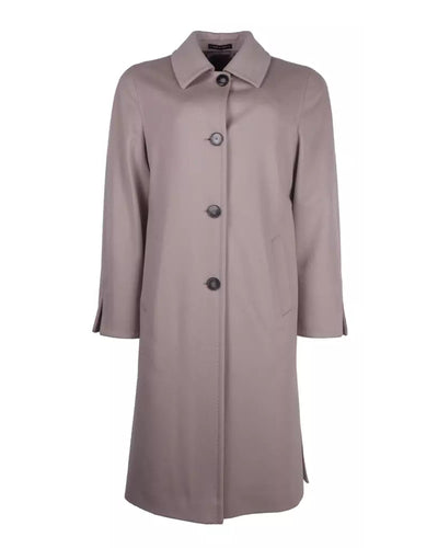 Woven Virgin Wool Coat with Four-Button Design 44 IT Women