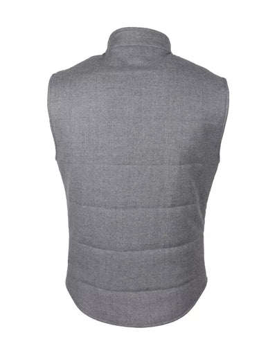 Woven Wool and Cashmere Vest with Button Closure and Multiple Pockets 48 IT Men
