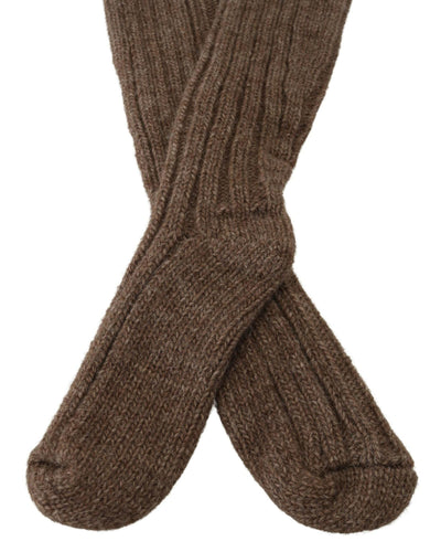 Womens Knit Over the Calf Socks with Logo Detail One Size Women