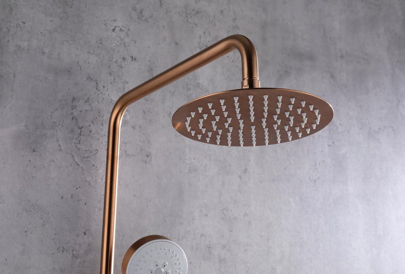 2023 Brushed Rose Gold Copper Solid Stainless Steel 304 made shower set w diverter 200 mm head sprayer hand held head