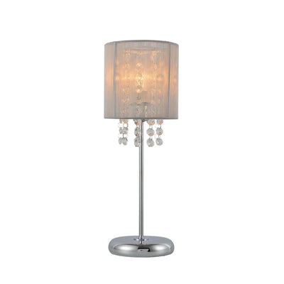 Emilia Table Lamp with Acrylic Drops - Grey Shade