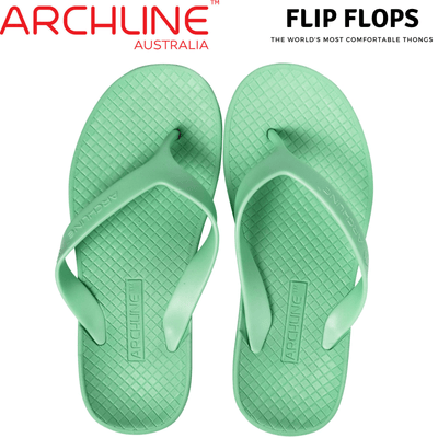 ARCHLINE Orthotic Thongs Arch Support Shoes Footwear Flip Flops - Dew Green - EUR 42
