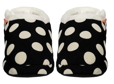 ARCHLINE Orthotic Slippers CLOSED Arch Scuffs Pain Moccasins Relief - Black/White Polka Dots - EUR 39 (Womens 8 US)
