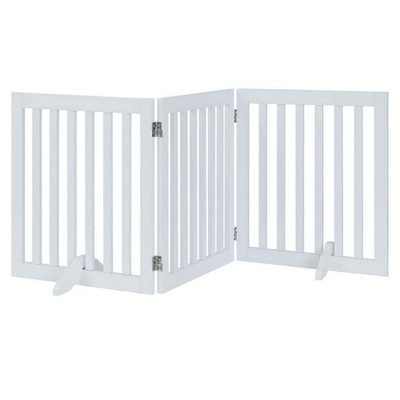 Three Panel Freestanding Dog Gate, White