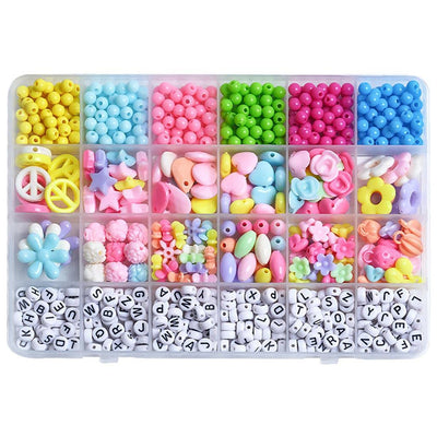 950pcs 24Grid Cute Candy Colors Acrylic Beads with Alphabet Beads For DIY Jewelry Making Kit
