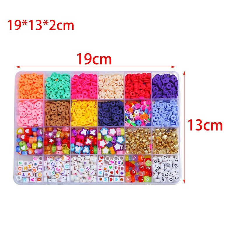 12 Colors 4000pcs DIY Ceramic Loose Bead Set 6mm Flat Round Polymer Clay Beads Jewelry Making Kit