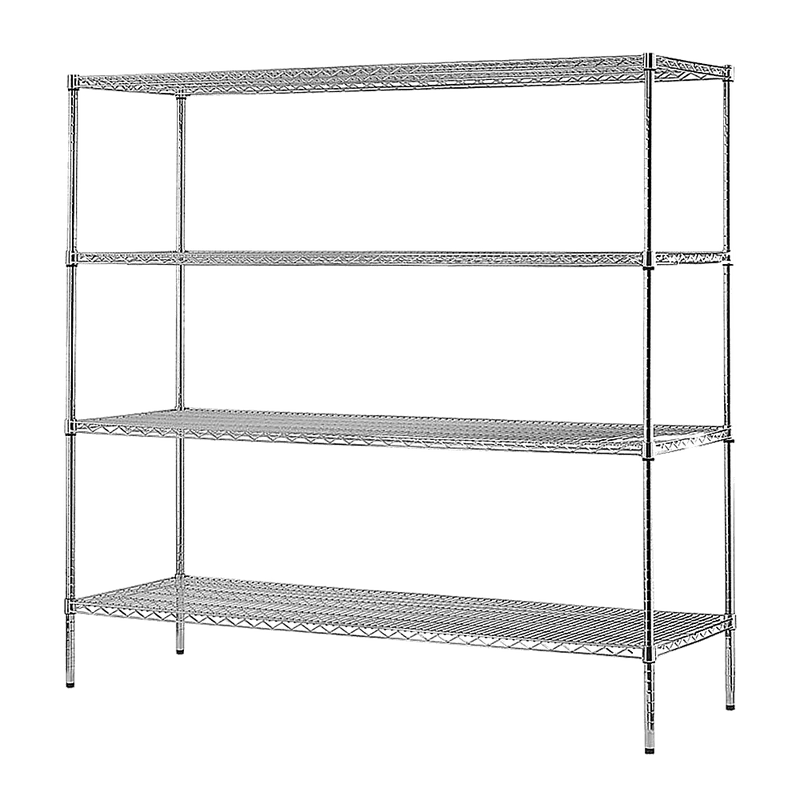 Modular Chrome Wire Storage Shelf 1500 x 450 x 1800 Steel Shelving