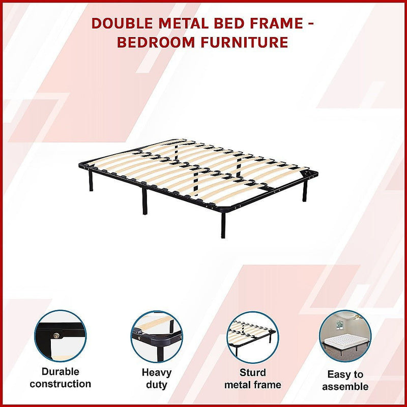 Double Metal Bed Frame - Bedroom Furniture
