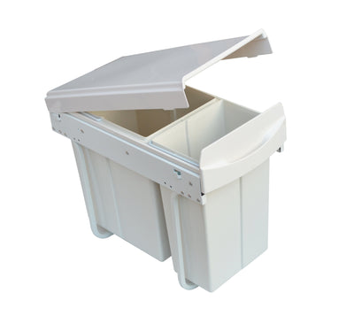 Pull Out Bin Kitchen Double Dual Slide Garbage Rubbish Waste 10L+20L - Payday Deals