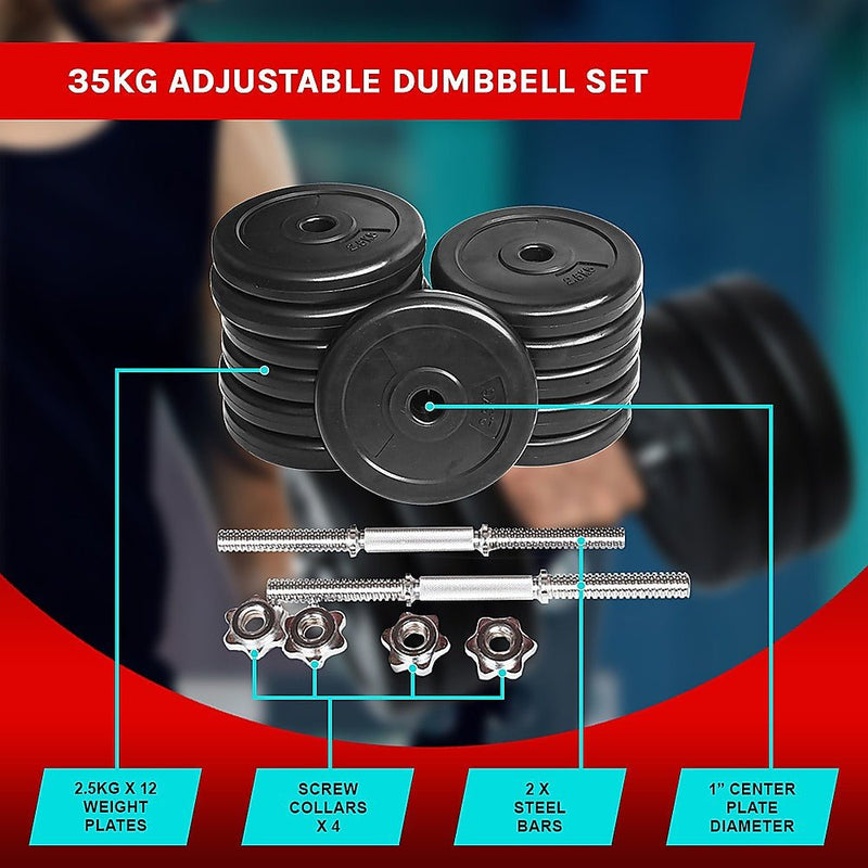 35KG Dumbbell Adjustable Weight Set