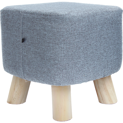 Fabric Ottoman Foot Stool Rest Pouffe Footstool Wood Storage Padded Seat - Payday Deals