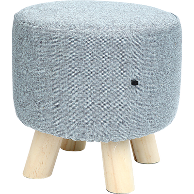 Fabric Ottoman Foot Stool Rest Pouffe Footstool Wood Storage Padded Seat - Payday Deals