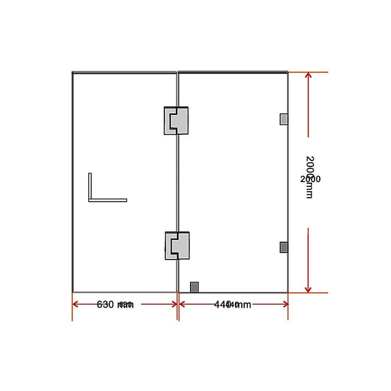 110 x 200cm Wall to Wall Frameless Shower Screen 10mm Glass By Della Francesca