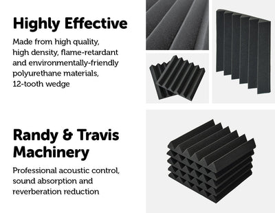 40pcs Studio Acoustic Foam Sound Absorbtion Proofing Panels Tiles Wedge 30X30CM - Payday Deals