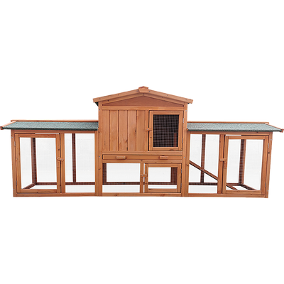 Rabbit Hutch Hutches Large Metal Run Wooden Cage Chicken Coop Guinea Pig - Payday Deals