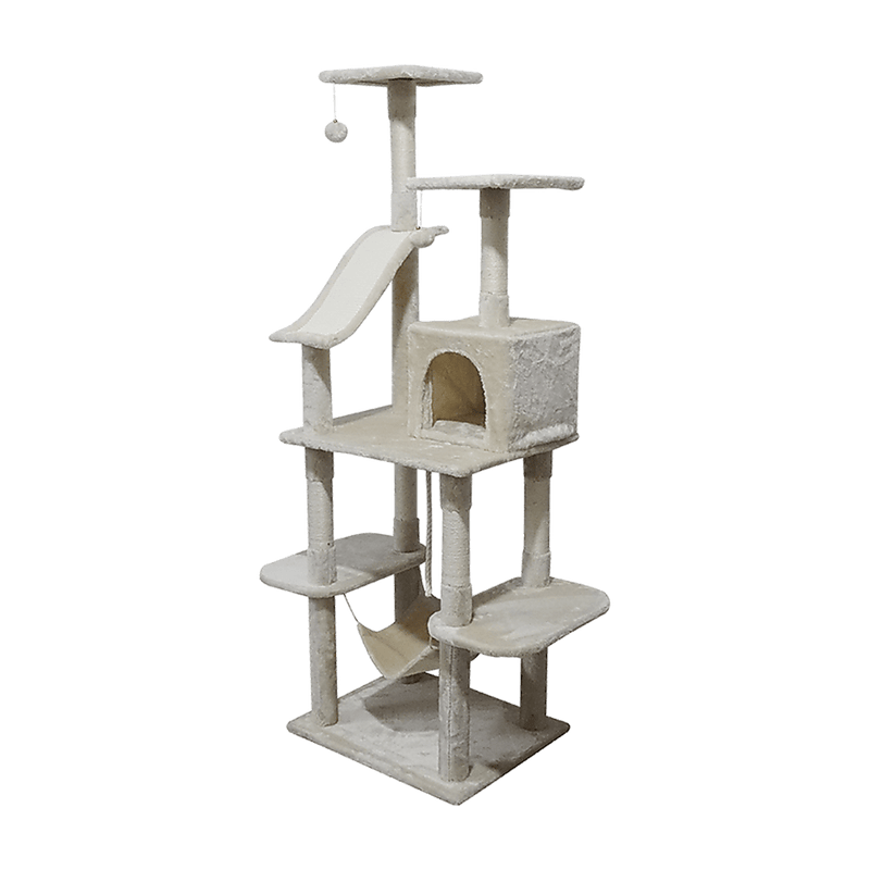 171cm Cat Tree Trees Scratching Post Scratcher Tower Condo House - Beige