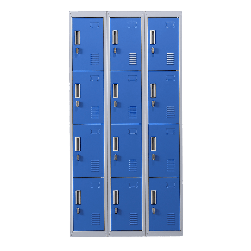 12-Door Locker for Office Gym Shed School Home Storage - Padlock-operated