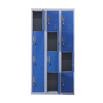 12-Door Locker for Office Gym Shed School Home Storage - Padlock-operated