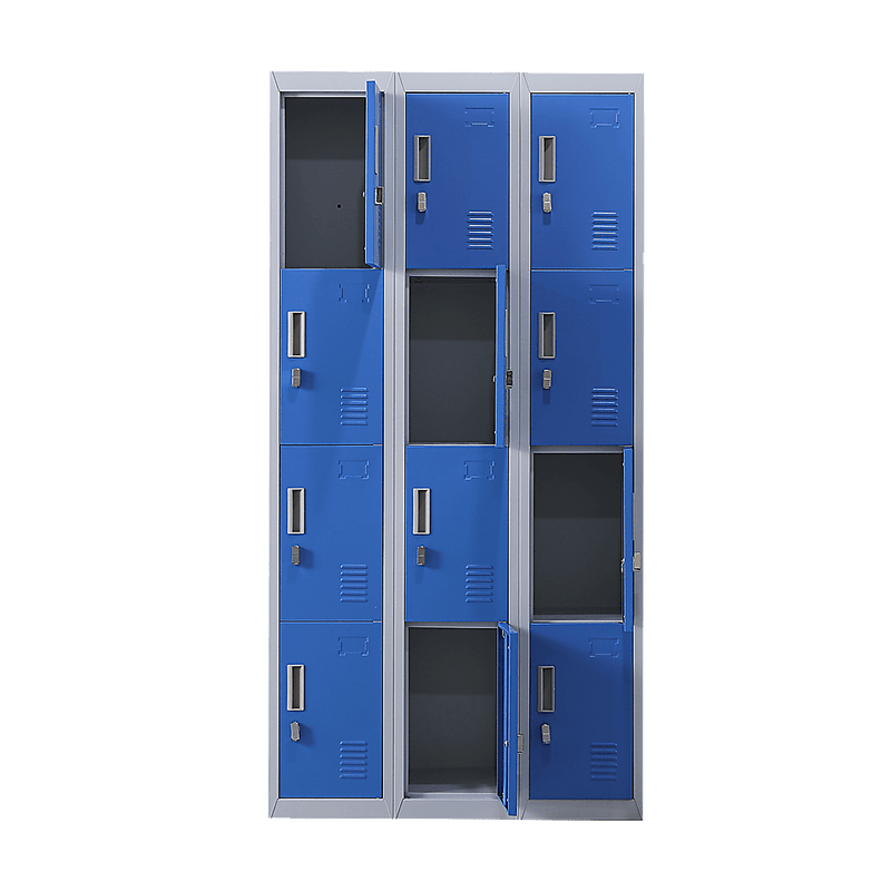 12-Door Locker for Office Gym Shed School Home Storage - Padlock-operated