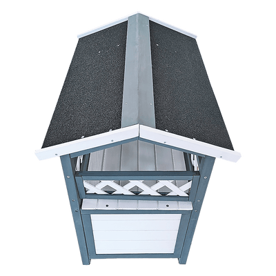 Cat House Weatherproof 2-Story Indoor Outdoor Wooden Shelter Bitumen Roof