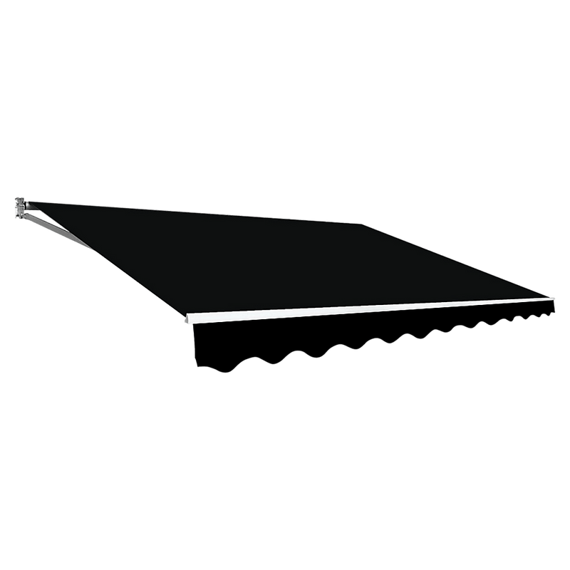 Outdoor Folding Arm Awning Retractable Sunshade Canopy Black 4.0m x 2.5m