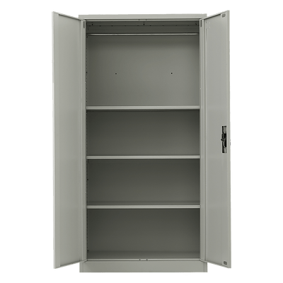 Two-Door Metal Cabinet Shelf Storage for Home Office Gym