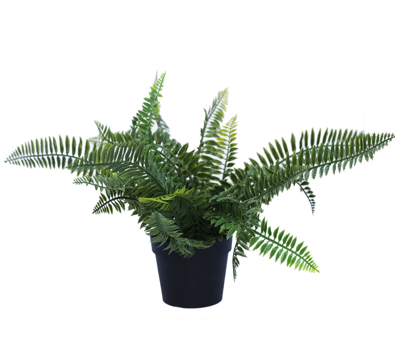 Small Potted Artificial Dark Green Fern Plant UV Resistant 20cm - Payday Deals