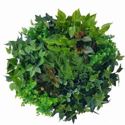 Artificial Green Wall Disk Art 60cm - Mixed Fern & Ivy - Payday Deals