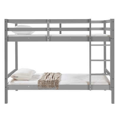Tracey Solid Pinewood Kids' Single Bunk Bed Dark Grey - Payday Deals