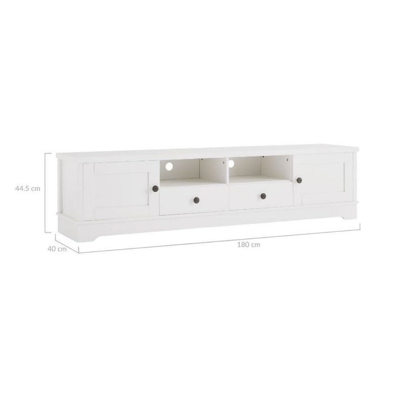 Margaux White Coastal Style 180cm Entertainment Unit