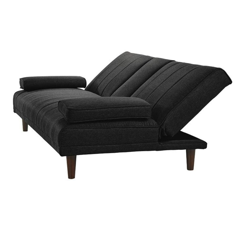 Fabric Sofa Bed with Cup Holder 3 Seater Lounge Couch - Charcoal - Payday Deals