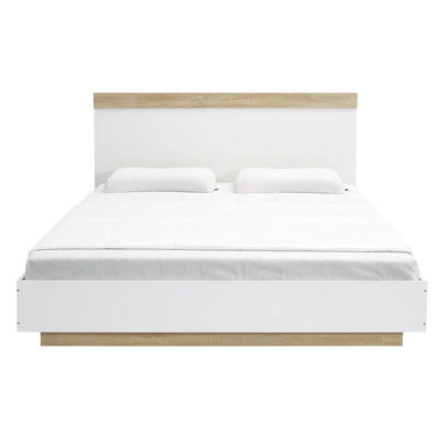 Aiden Industrial Contemporary White Oak Bed Frame - Double - Payday Deals