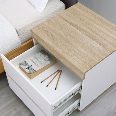 Ashley Coastal White Wooden Bedside Table - Payday Deals