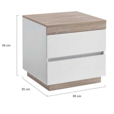 Ashley Coastal White Wooden Bedside Table - Payday Deals