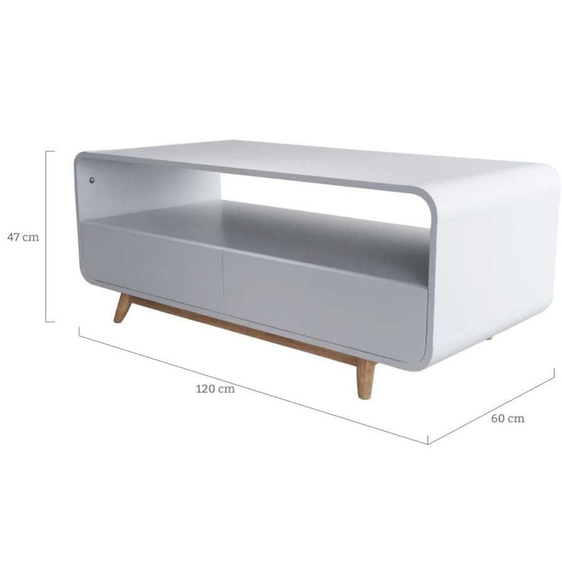 Merlin White Modern Retro Coffee Table - Payday Deals