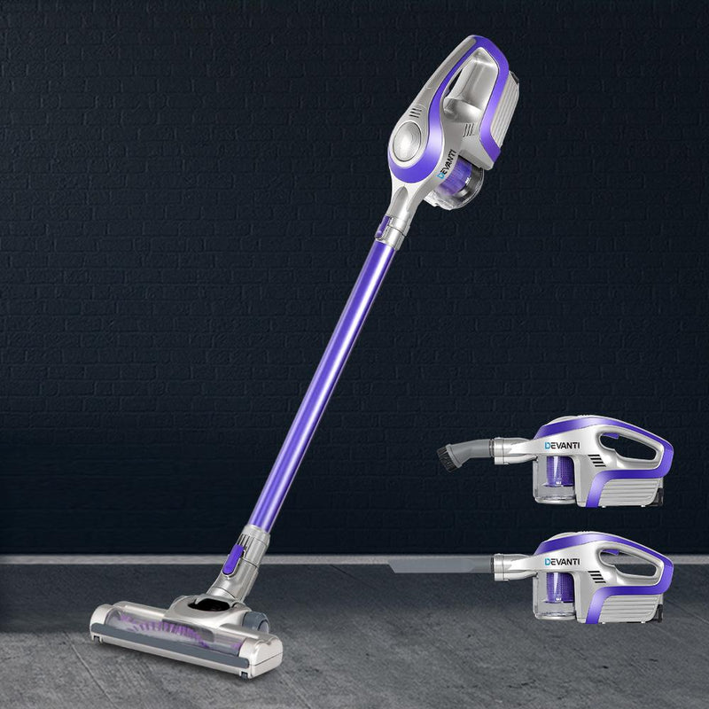Devanti Cordless Stick Vacuum Cleaner - Purple & Grey - Payday Deals