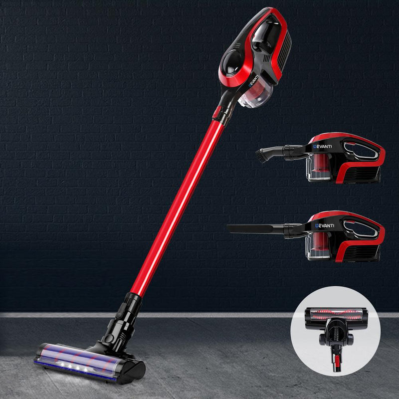 Devanti Cordless 150W Handstick Vacuum Cleaner - Red and Black - Payday Deals