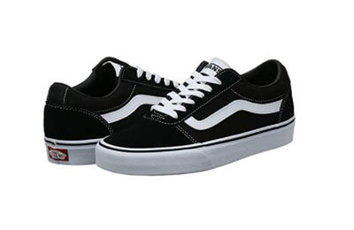 Vans Men's Ward Suede Canvas Sneakers Shoes - Black/White